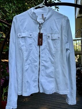 XCVI White Mesh-Panel Utility Jacket